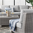 Modway Conway 5-Piece Rattan/Fabric Patio Furniture Set in Light Gray