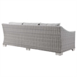 Modway Conway 5-Piece Rattan/Fabric Patio Furniture Set in Light Gray