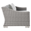 Modway Conway 5-Piece Rattan/Fabric Patio Furniture Set in Light Gray