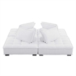 Modway Saunter 4-Piece Modern Tufted Fabric Sectional Sofa in White