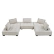 Modway Saunter 5-Piece Modern Tufted Fabric Sectional Sofa in Beige