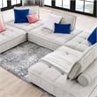 Modway Saunter 5-Piece Modern Tufted Fabric Sectional Sofa in Beige