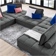 Modway Saunter 5-Piece Modern Tufted Fabric Sectional Sofa in Gray