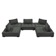 Modway Saunter 5-Piece Modern Tufted Fabric Sectional Sofa in Gray