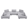 Modway Saunter 5-Piece Modern Tufted Fabric Sectional Sofa in Light Gray