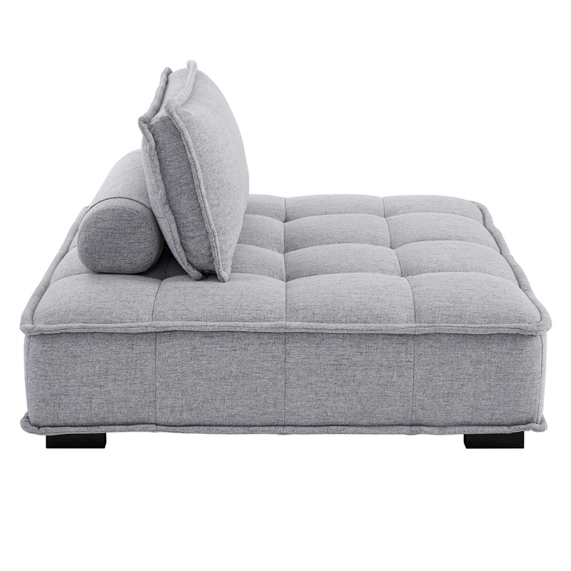 Modway Saunter 5-Piece Modern Tufted Fabric Sectional Sofa in Light Gray