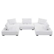 Modway Saunter 5-Piece Modern Tufted Fabric Sectional Sofa in White