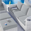 Modway Convene 4-Piece Fabric & Rattan Outdoor Set in Light Gray