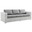 Modway Convene 4-Piece Fabric & Rattan Outdoor Set in Light Gray