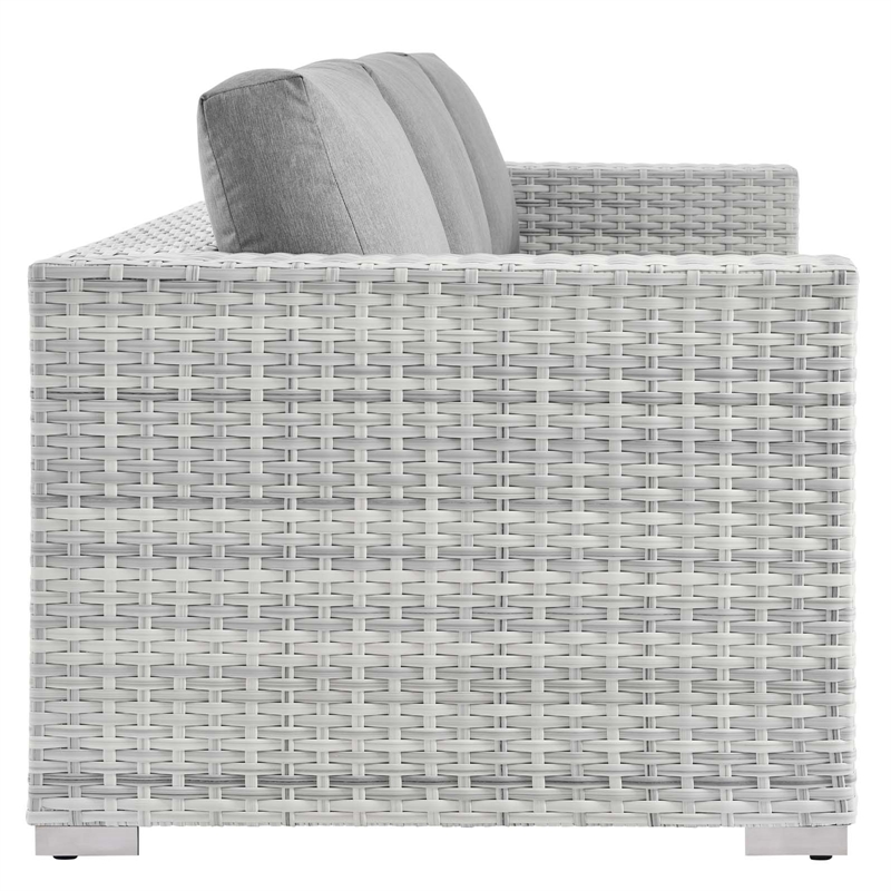 Modway Convene 4-Piece Fabric & Rattan Outdoor Set in Light Gray