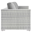 Modway Convene 4-Piece Fabric & Rattan Outdoor Set in Light Gray