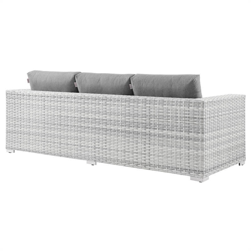 Modway Convene 4-Piece Fabric & Rattan Outdoor Set in Light Gray