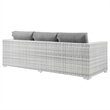 Modway Convene 4-Piece Fabric & Rattan Outdoor Set in Light Gray