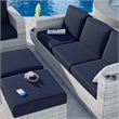 Modway Convene 4-Piece Fabric & Rattan Outdoor Set in Light Gray/Navy