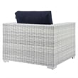 Modway Convene 4-Piece Fabric & Rattan Outdoor Set in Light Gray/Navy