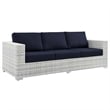 Modway Convene 4-Piece Fabric & Rattan Outdoor Set in Light Gray/Navy