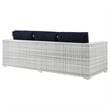Modway Convene 4-Piece Fabric & Rattan Outdoor Set in Light Gray/Navy