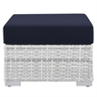 Modway Convene 4-Piece Fabric & Rattan Outdoor Set in Light Gray/Navy