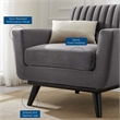 Modway Engage Channel Tufted Performance Velvet Armchair in Gray
