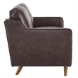 Modway Impart Modern Cushion Back Genuine Leather Upholstered Loveseat in Brown