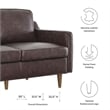 Modway Impart Modern Cushion Back Genuine Leather Upholstered Loveseat in Brown