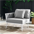 Modway Stance Modern Fabric & Aluminum Outdoor Left-Facing Armchair in Gray