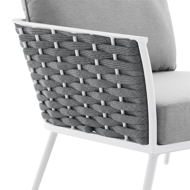 Modway Stance Modern Fabric & Aluminum Outdoor Left-Facing Armchair in Gray