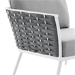 Modway Stance Modern Fabric & Aluminum Outdoor Left-Facing Armchair in Gray