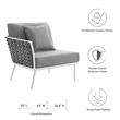 Modway Stance Modern Fabric & Aluminum Outdoor Left-Facing Armchair in Gray