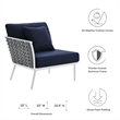 Modway Stance Modern Fabric & Aluminum Outdoor Left-Facing Armchair in Navy