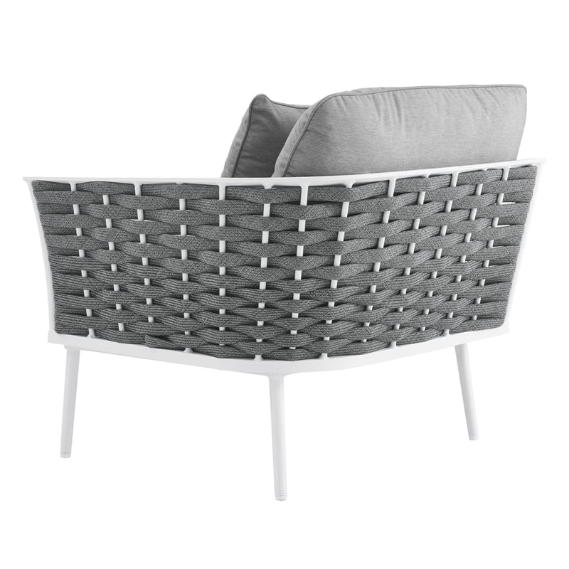 Modway Stance Modern Fabric & Aluminum Outdoor Right-Facing Armchair in Gray