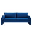 Modway Indicate Modern Performance Velvet & Foam Sofa in Navy Blue