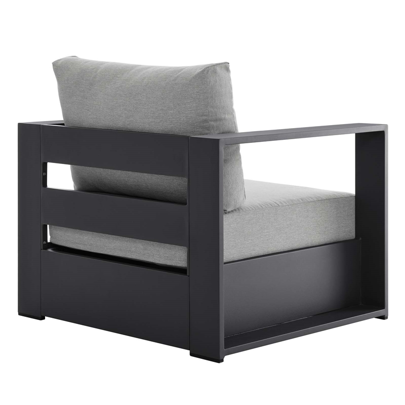 Modway Tahoe Modern Fabric/Aluminum Outdoor Armchair in Gray