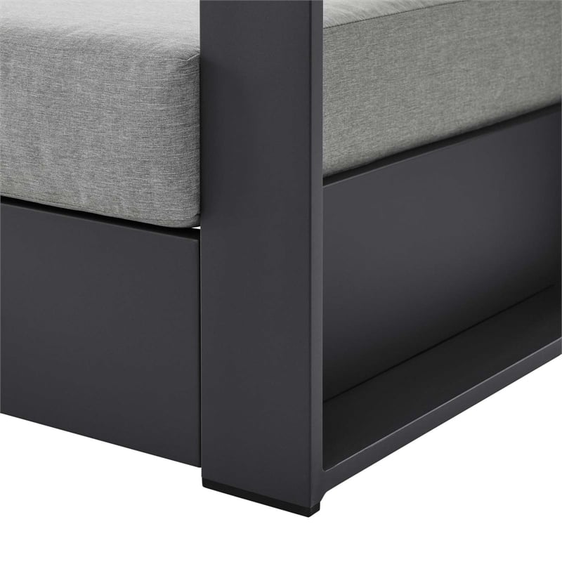 Modway Tahoe Modern Fabric/Aluminum Outdoor Armchair in Gray