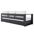 Modway Tahoe Modern Powder-Coated Aluminum/Fabric Outdoor Sofa in White/Gray