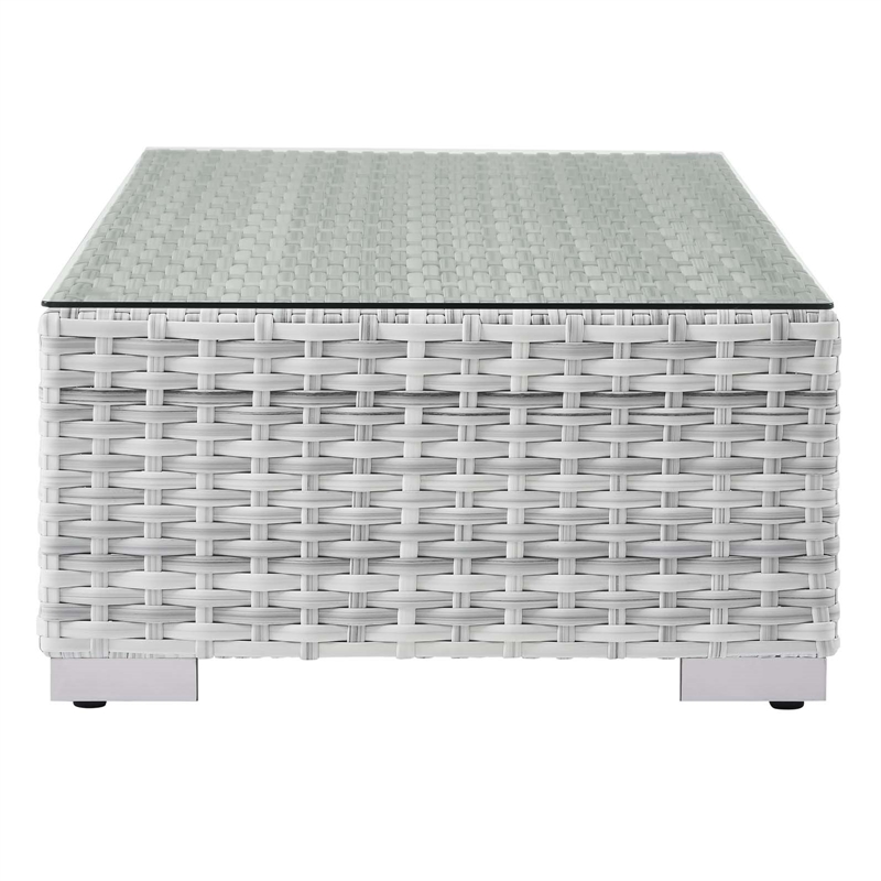 Modway Convene 6-Piece Modern Fabric/Rattan Outdoor Set in Light Gray/Navy