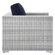 Modway Convene 6-Piece Modern Fabric/Rattan Outdoor Set in Light Gray/Navy