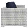 Modway Convene 6-Piece Modern Fabric/Rattan Outdoor Set in Light Gray/Navy