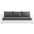 Modway Tahoe Modern Powder-Coated Aluminum/Fabric Outdoor Sofa in Charcoal/White