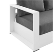 Modway Tahoe Modern Powder-Coated Aluminum/Fabric Outdoor Sofa in Charcoal/White