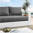 Modway Tahoe Modern Powder-Coated Aluminum/Fabric Outdoor Sofa in Charcoal/White