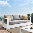 Modway Tahoe Modern Powder-Coated Aluminum/Fabric Outdoor Sofa in Gray/White