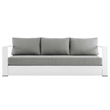 Modway Tahoe Modern Powder-Coated Aluminum/Fabric Outdoor Sofa in Gray/White