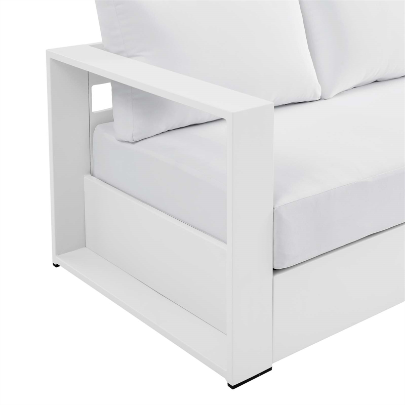 Modway Tahoe Modern Powder-Coated Aluminum/Fabric Outdoor Sofa in White