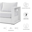 Modway Tahoe Modern Powder-Coated Aluminum/Fabric Outdoor Sofa in White