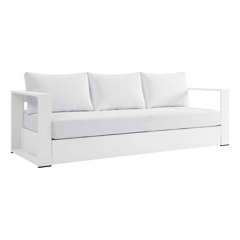Modway Tahoe Modern Powder-Coated Aluminum/Fabric Outdoor Sofa in White