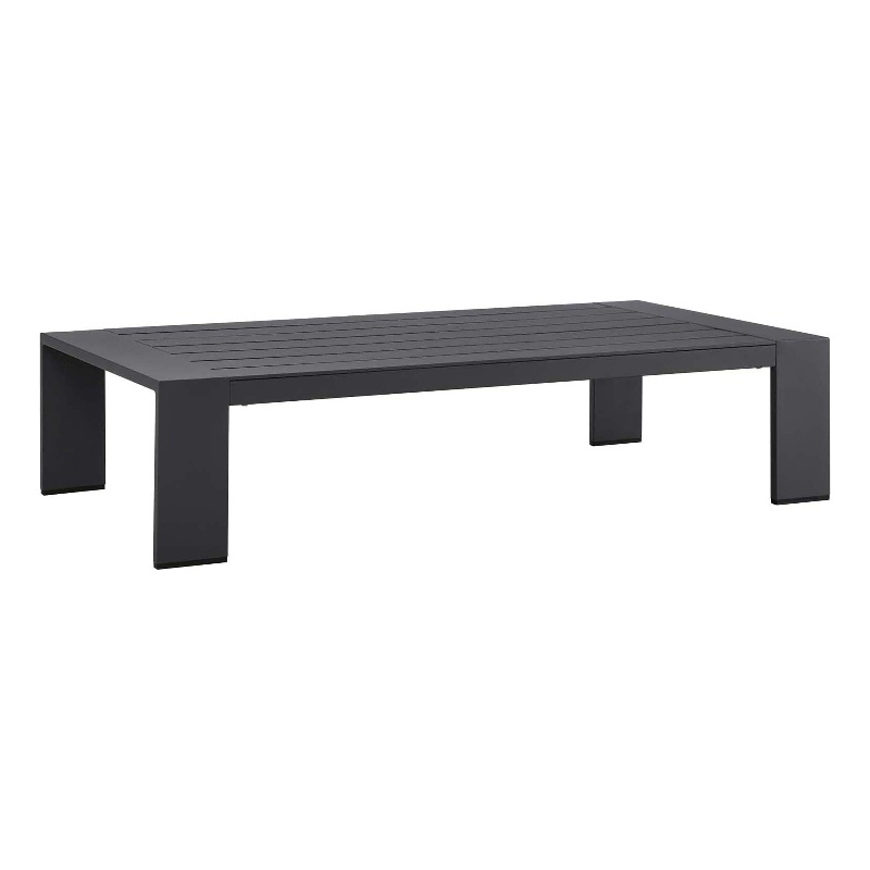 Modway Tahoe Modern Powder-Coated Aluminum Outdoor Patio Coffee Table in Gray