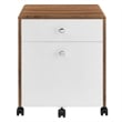 Modway Transmit Modern Wood & Plastic File Cabinet in Walnut/White
