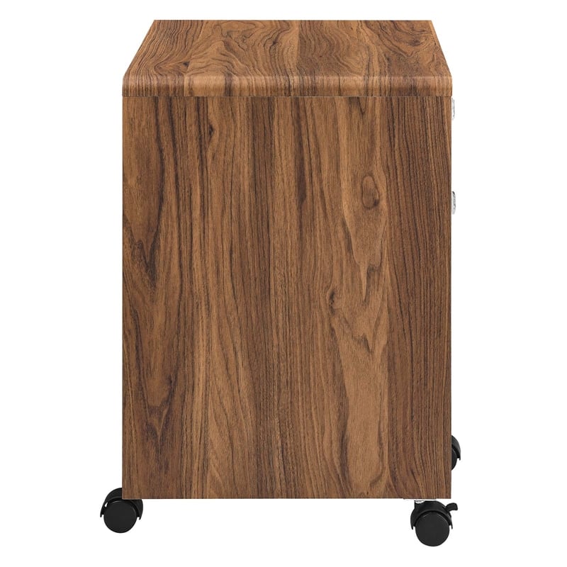 Modway Transmit Modern Wood & Plastic File Cabinet in Walnut/White
