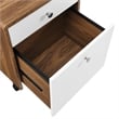 Modway Transmit Modern Wood & Plastic File Cabinet in Walnut/White